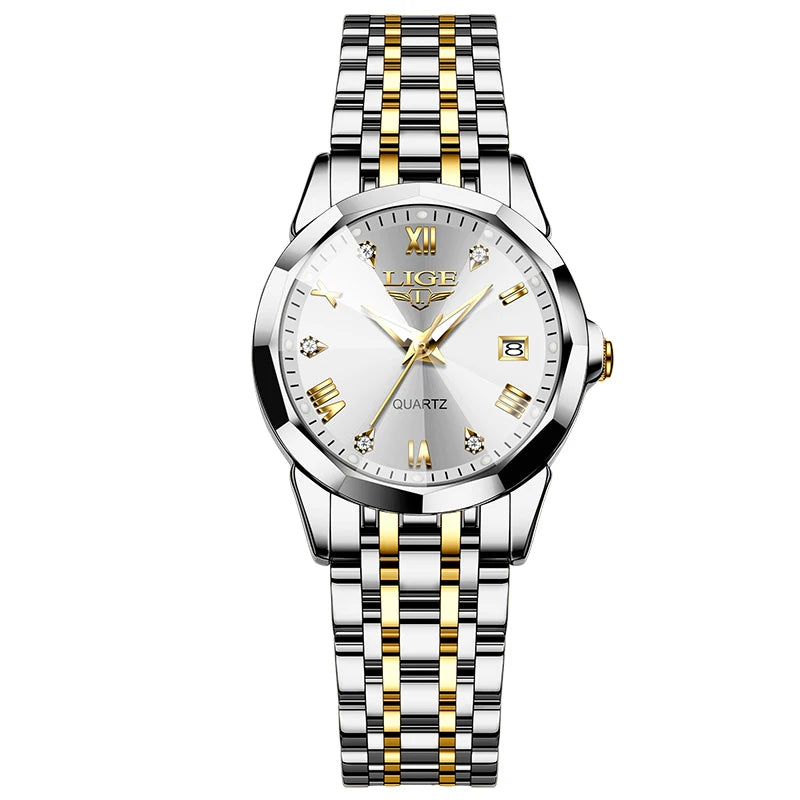 LIGE Top Luxury Elegant Women Watch Fashion Ladies Watch Waterproof Luminous Quartz Wristwatch Reloj Mujer Girlfriend Gifts+Box