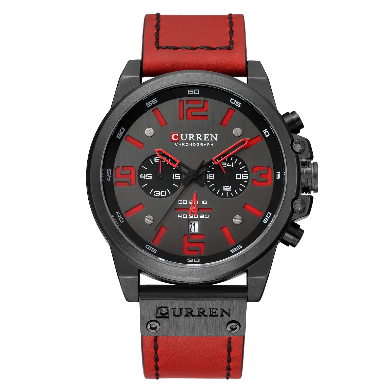 Curren 8314 Men's Business Watch - Luxury Leather Quartz Waterproof Chronograph