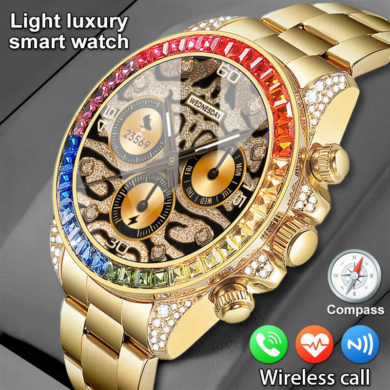 LIGE Diamond Prestige - Luxury Diamond-Studded Steel Business Watch