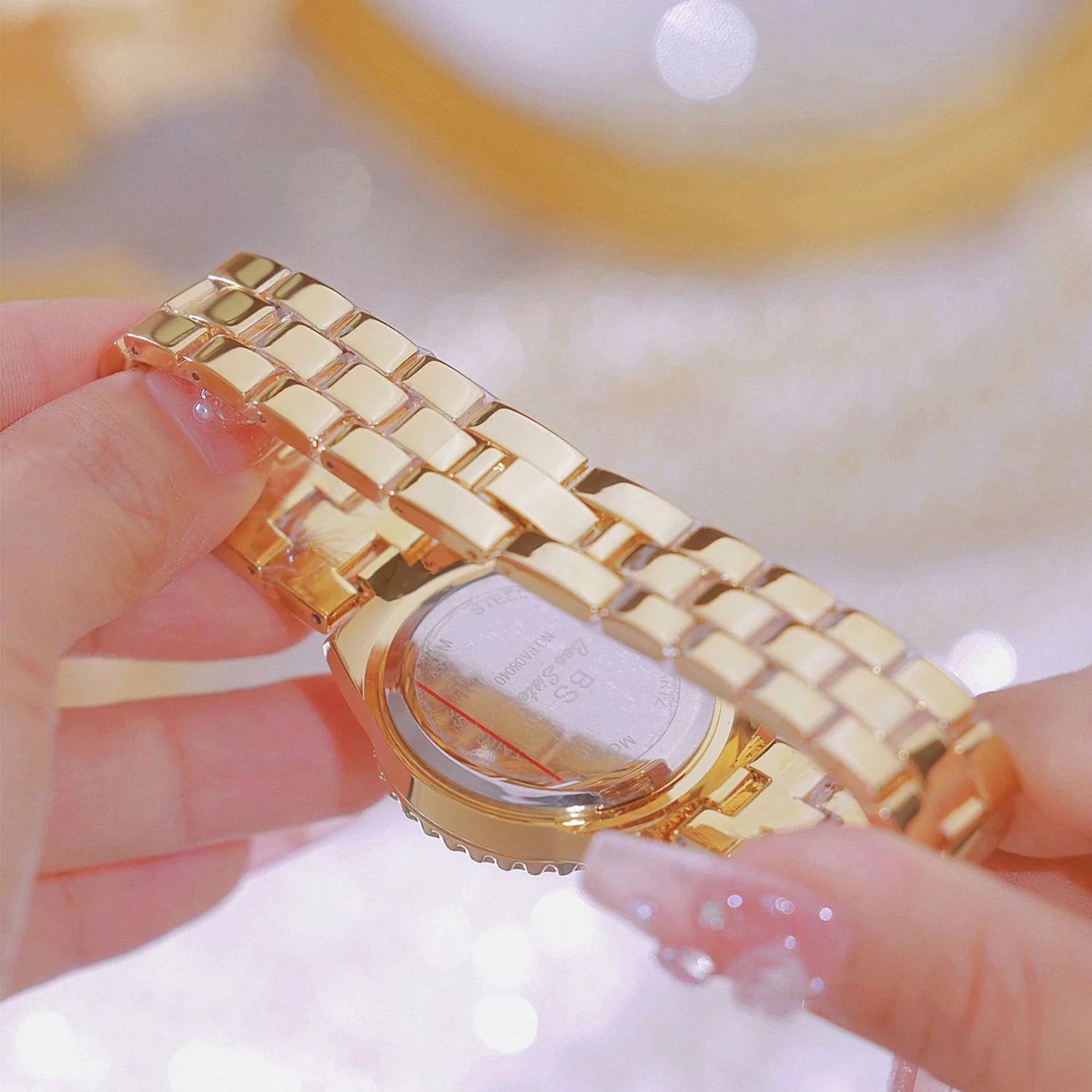 Luxury Diamond Watches For Women Fashion Dress Gold Women's Wristwatch Rhinestone Quartz Ladies Golden Stainless Steel Watch New