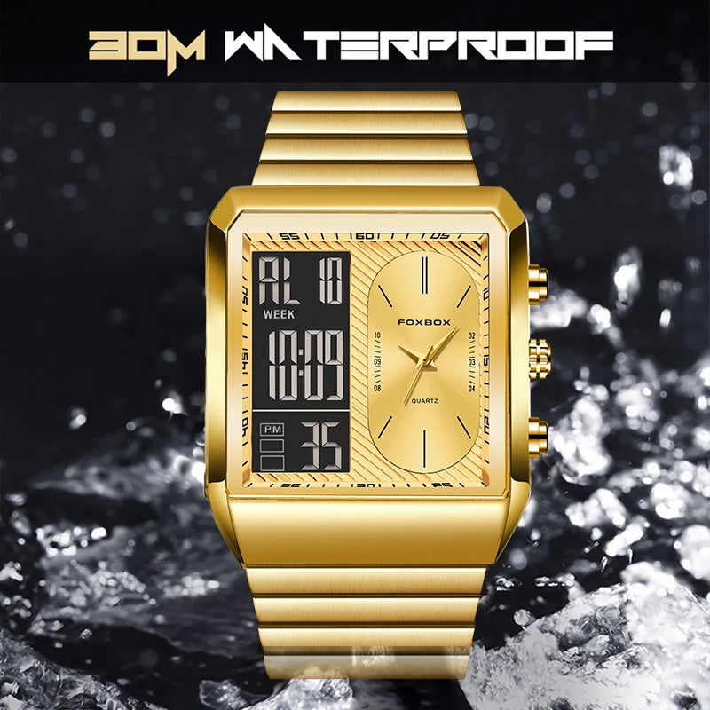 LIGE DualTech Pro - Luxury Dual Display Analog-Digital Watch