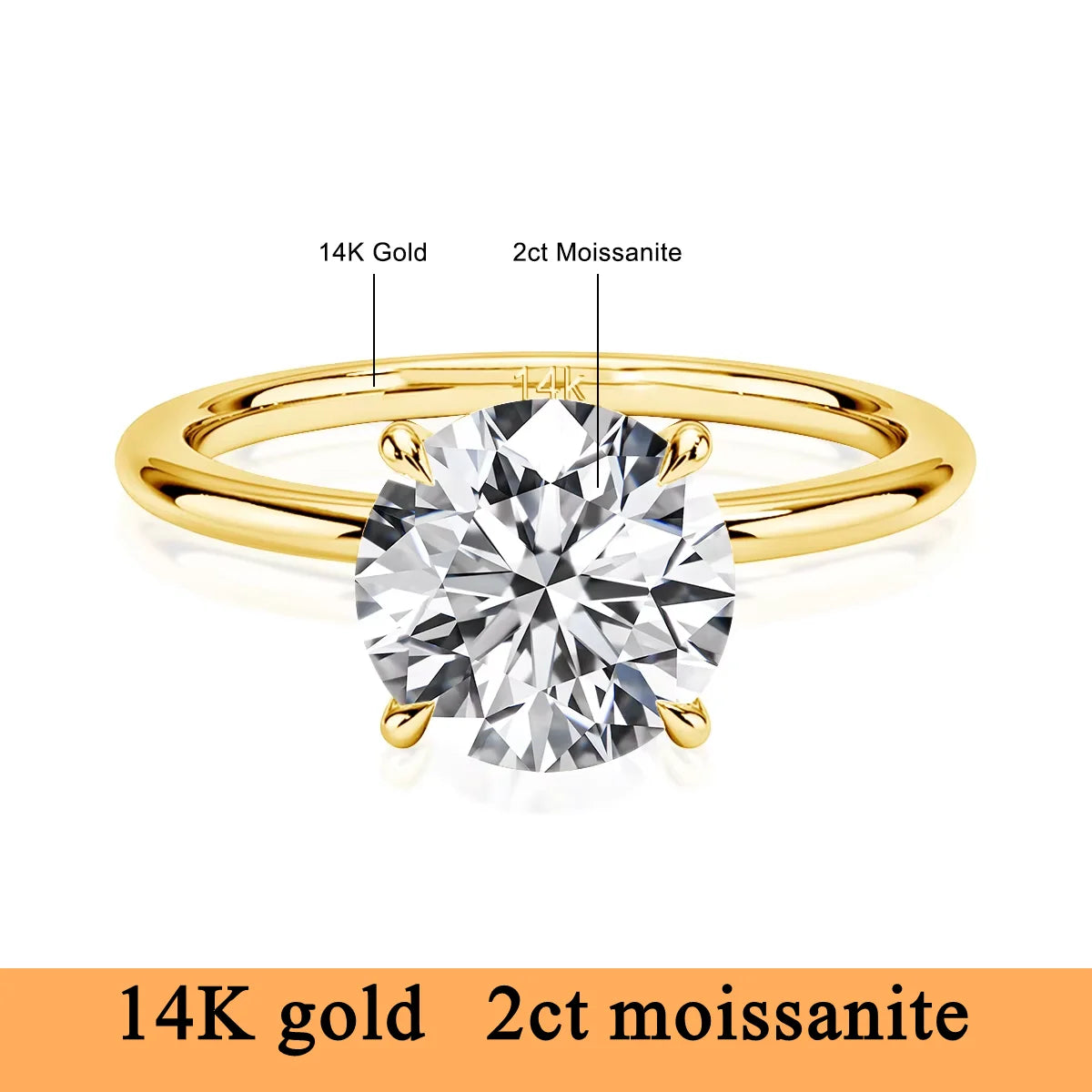 14K Gold Moissanite Women's Ring