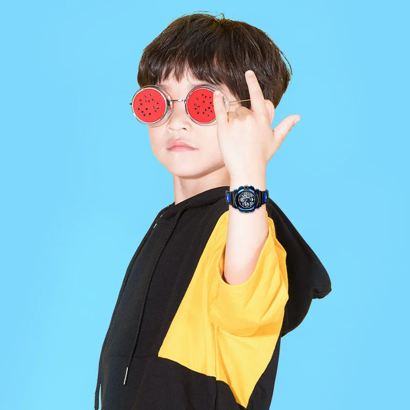 SKMEI Dual Time Display Sports Kids Watches Military Back Light 5Bar Waterproof Chrono Alarm Children Wristwatch For Boys Girls
