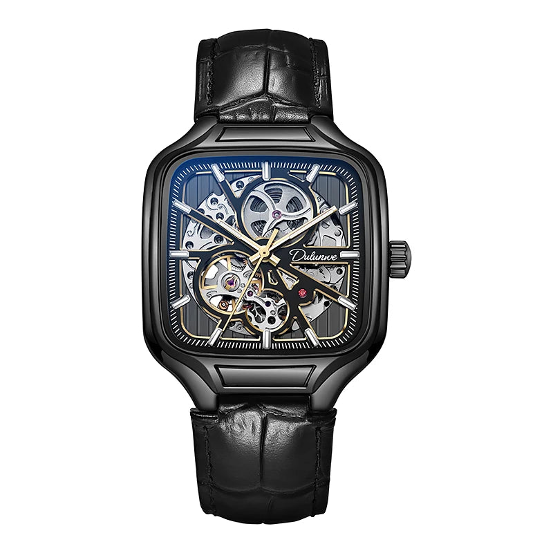 Skeleton Watch Men Fashion Stainless Steel High Quality Square Dial Luminous Automatic Mechanical Watches Relogios Masculino