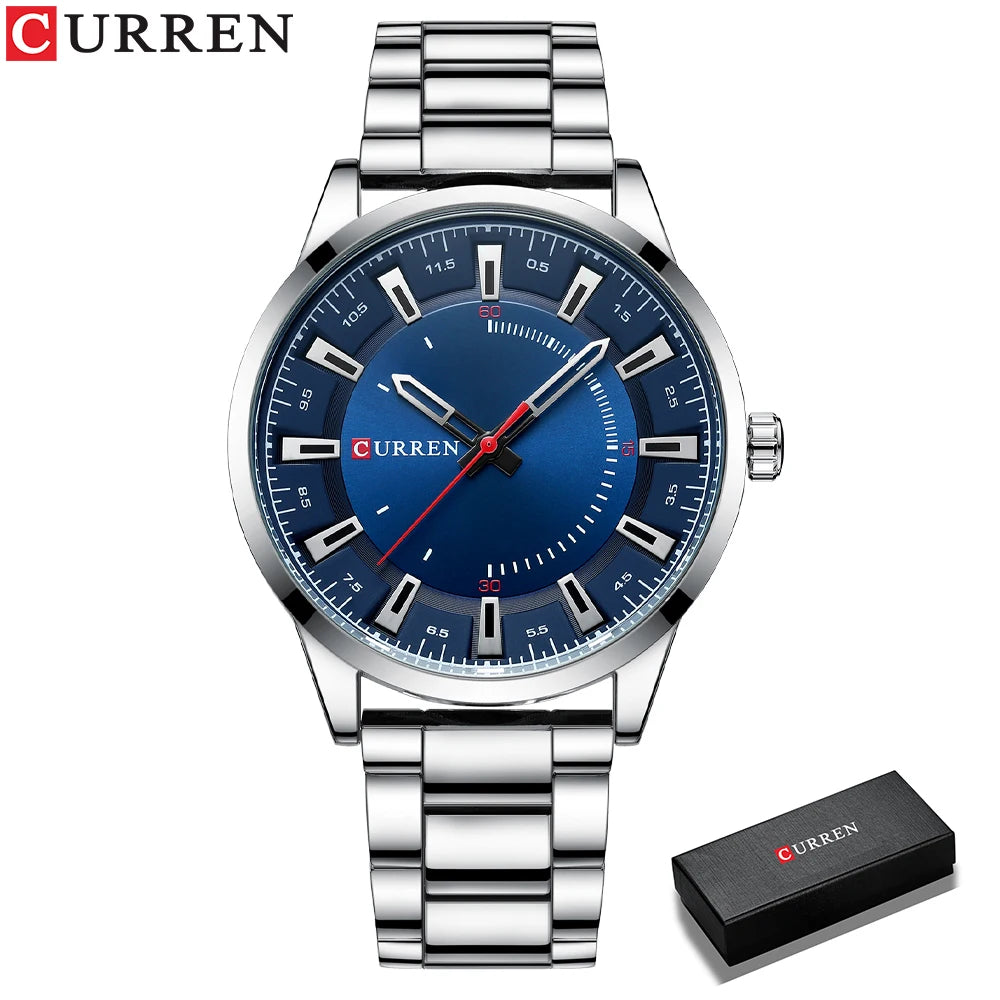 CURREN 8406 Men's Ultra-Thin Business Watch - Stainless Steel Luxury Timepiece
