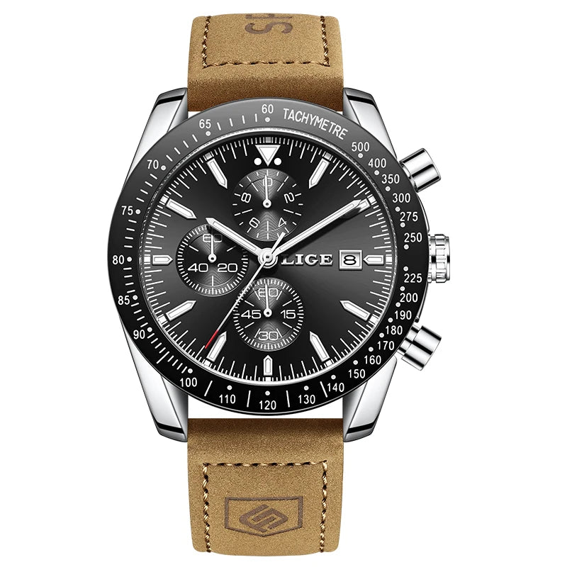 LIGE Sovereign 2025 - Elite Business Steel Quartz Timepiece