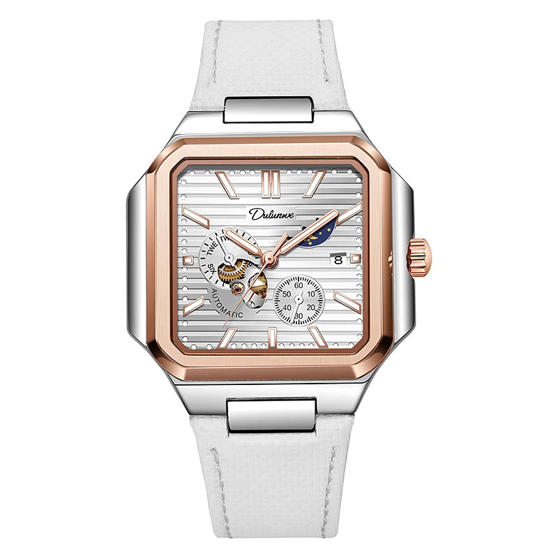 Fashion Men's Moon Phase Sport  Watch Automatic Mechanical Waterproof Luminous Wrist Watches Men Clock Horloges Mannen