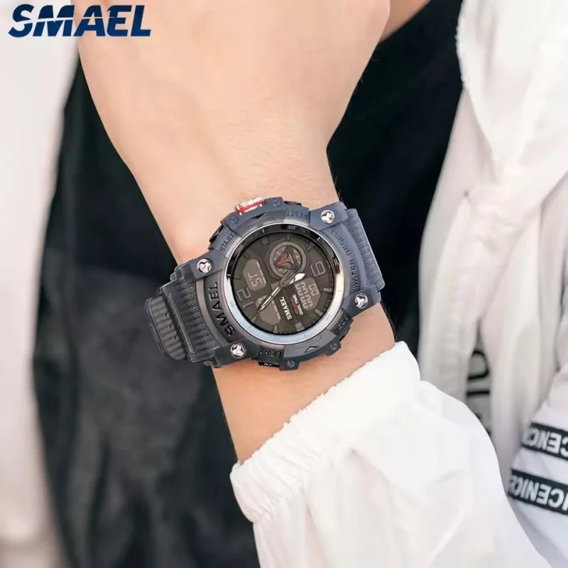 SMAEL Tactical Command 8007 - Military Dual Display Alarm Watch