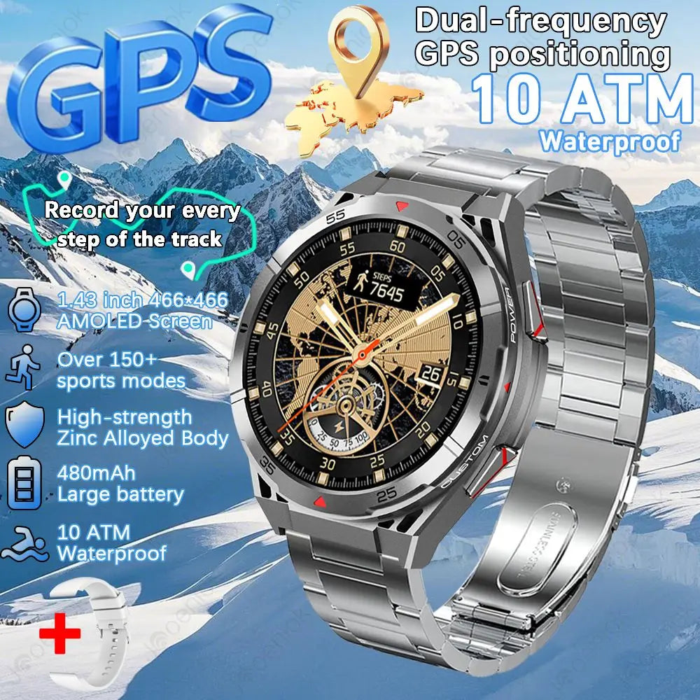 For HUAWEI Dual-Band satellite GPS Sports Smartwatch 1.43'' AMOLED Screen Compass BT 10ATM Waterproof SWIM SmartBracele 2025 New