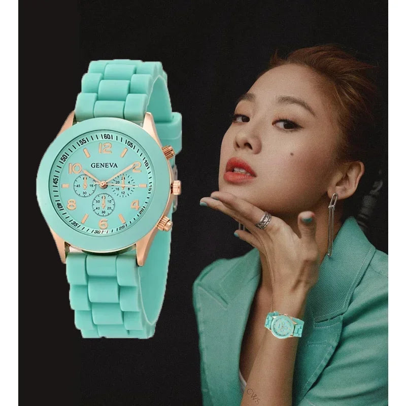 Premium Women's Luxury Quartz Watch - Silicone Strap Fashion Timepiece
