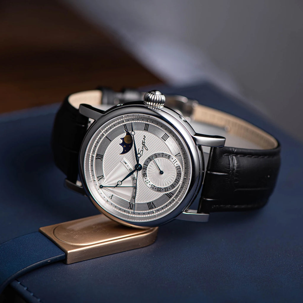 Sugess Moonphase Men's Watch Automatic Mechanical Watches for Tianjin Movement Sapphire Glass Water Resistant Wristwatches New