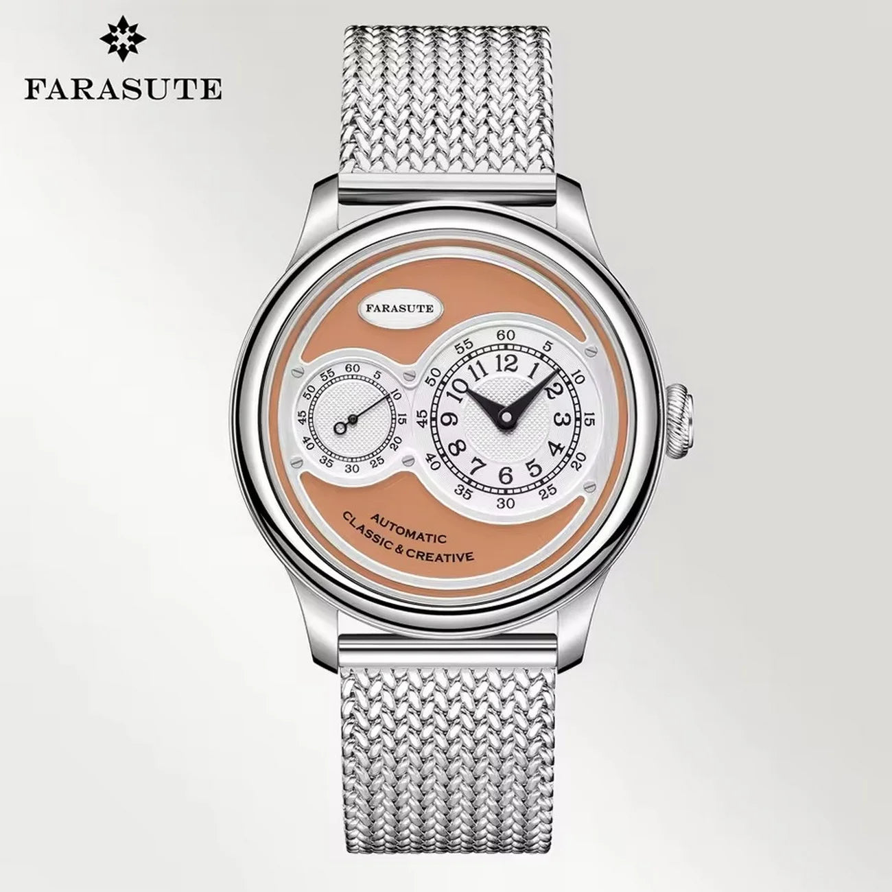 Premium 40mm Automatic Watch - Sapphire Crystal & Enamel Dial with Small Seconds