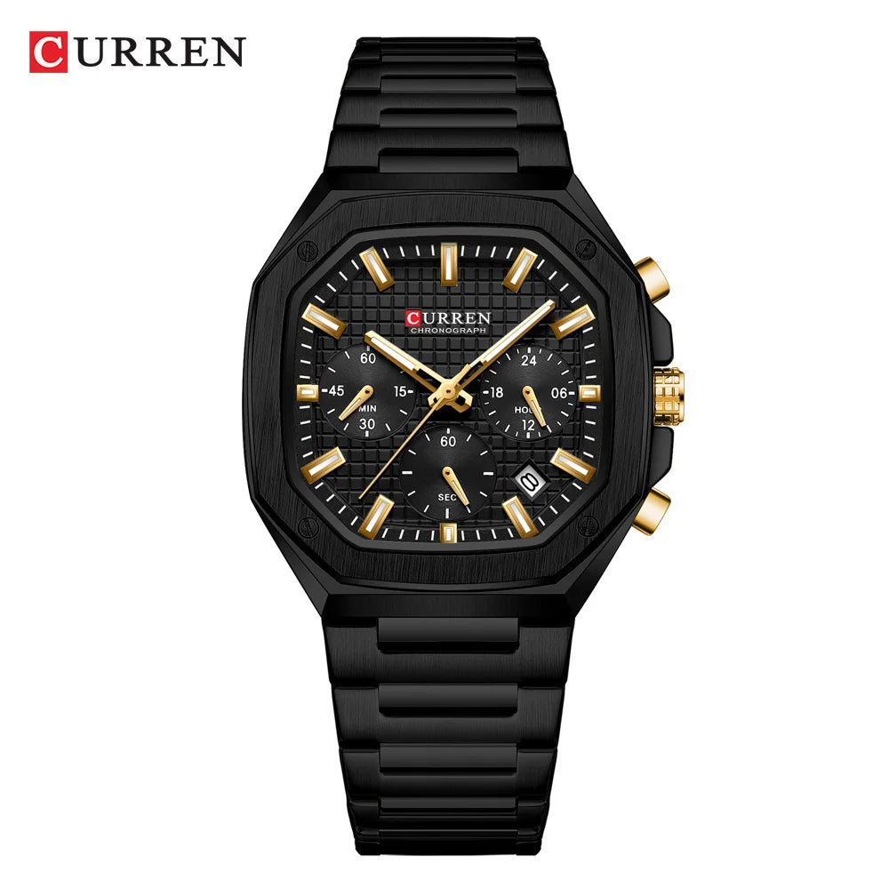Curren Men's Sports Watch - Multifunctional Luminous Steel Bracelet Timepiece