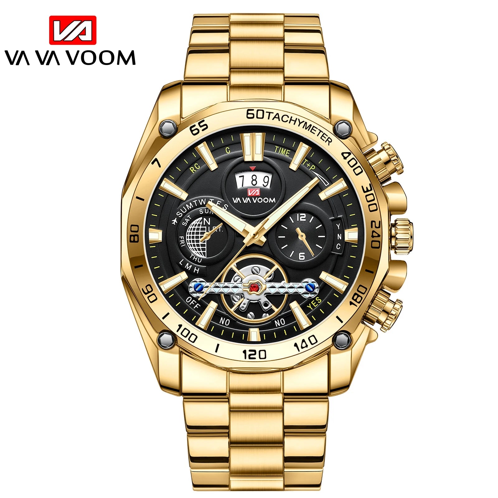 2023 New 12 O'clock Calendar Tourbillon Relogio Masculino Waterproof Sports Male Stainless Steel Strap Waterproof Watch for Men