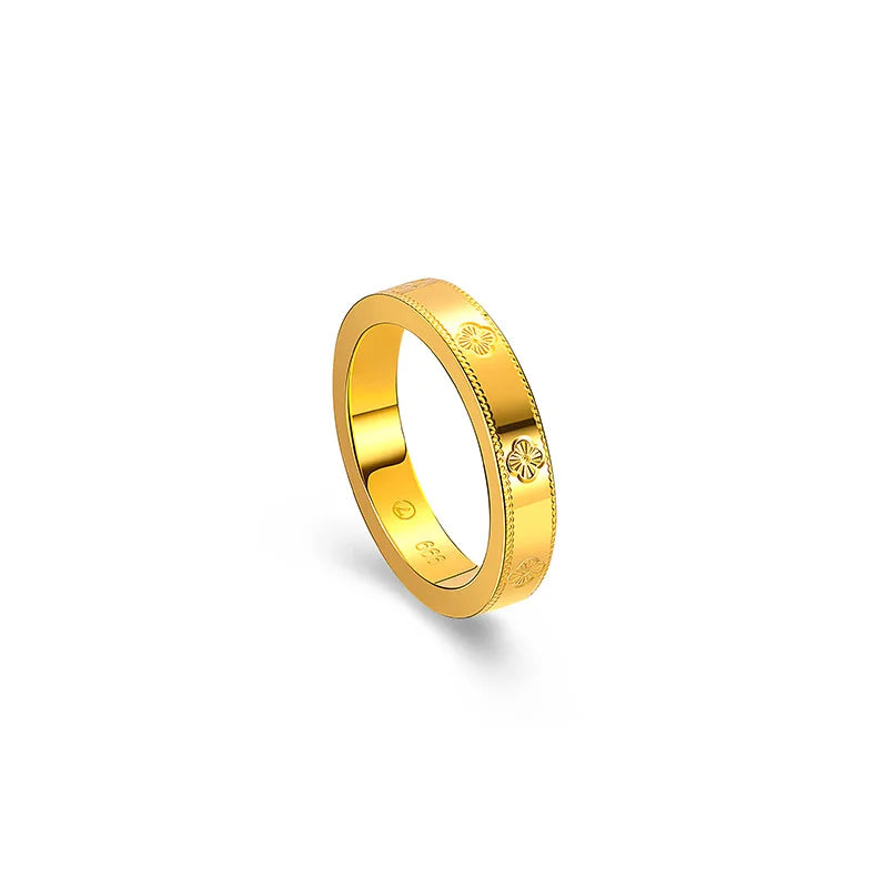 24K Crafted Four-Leaf Clover Lucky Ring
