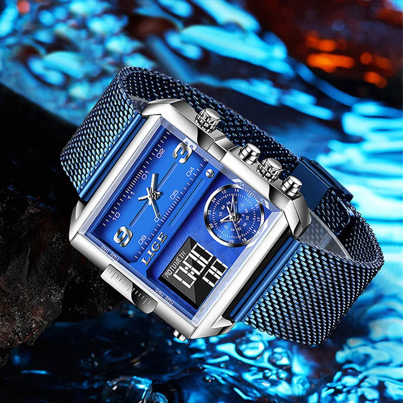 The Square Fusion - Luxury Dual Display Chronograph