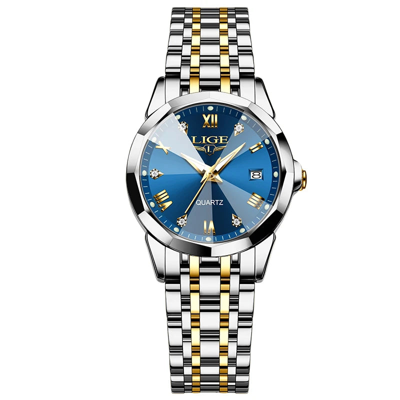 LIGE Top Luxury Elegant Women Watch Fashion Ladies Watch Waterproof Luminous Quartz Wristwatch Reloj Mujer Girlfriend Gifts+Box