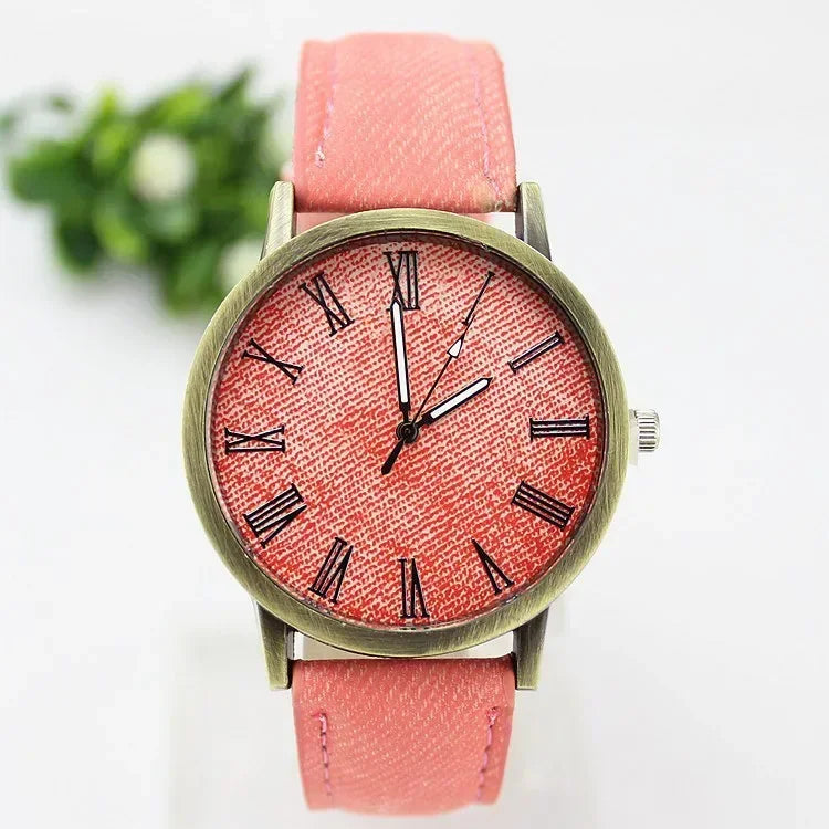 New Fashion Men Casual Quartz Watch Women Jean Fabric Leather Strap Dress Watches Relogio Feminino Ladies Wristwatch Hot Clock