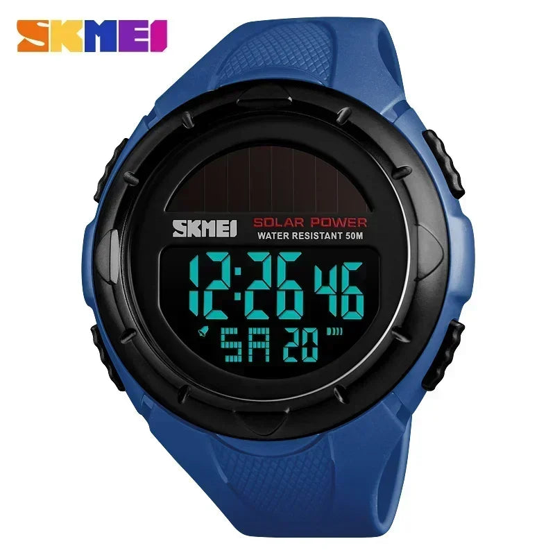 SKMEI 1405 Solar For Power Enviormentally Alarm Male Clock reloj hombre Men Luminous Watches  Sport Digital Mens Wristwatches