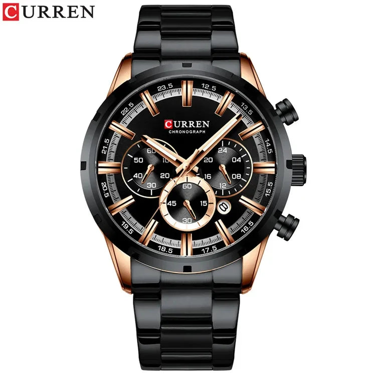 CURREN Men's Blue Dial Watch - Waterproof Stainless Steel Luxury Business Timepiece