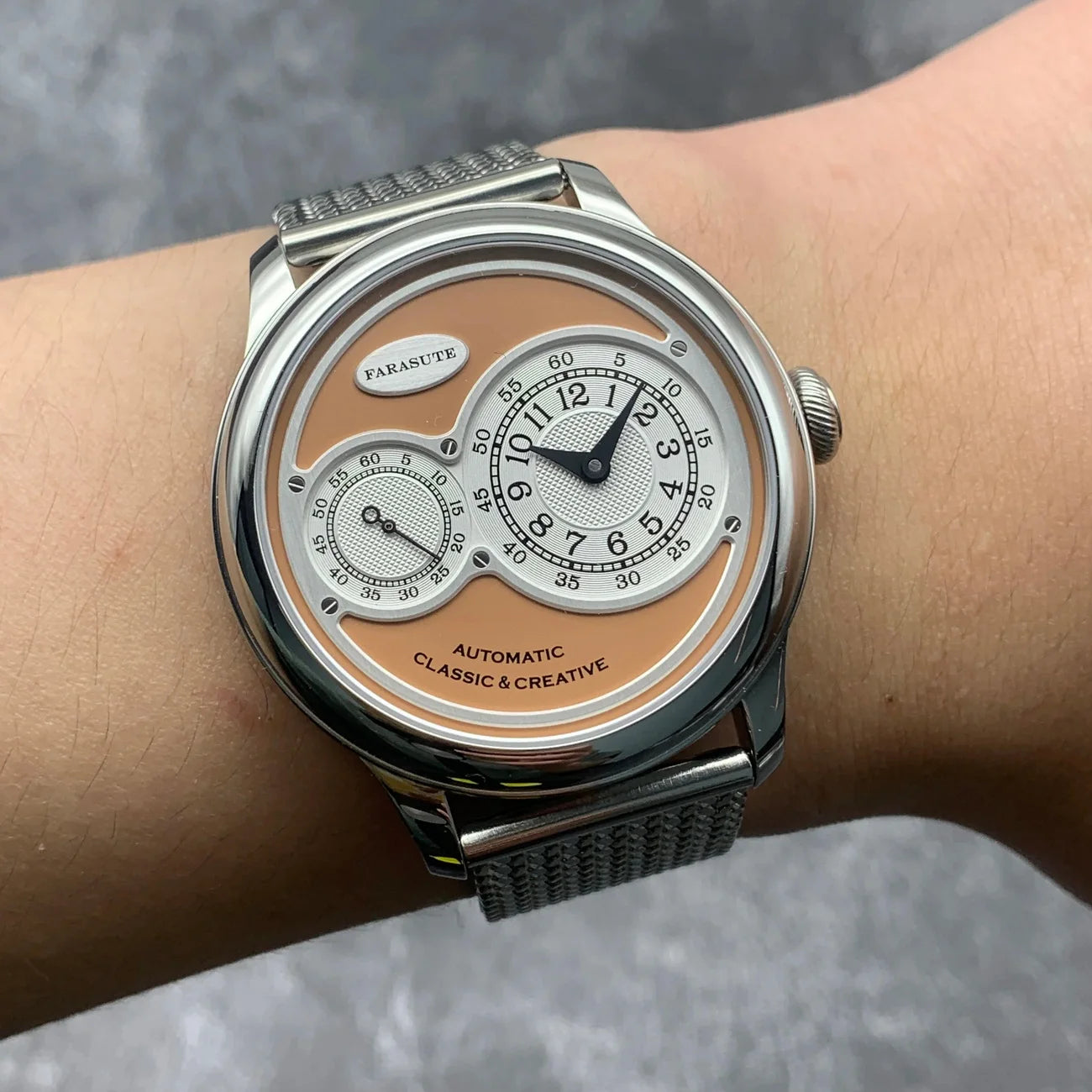 Premium 40mm Automatic Watch - Sapphire Crystal & Enamel Dial with Small Seconds