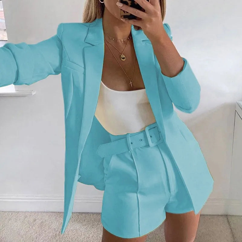 Suit Coat Women's Spring 2023 Women's Fashion Set Cross border Small Suit Belt in Europe and America