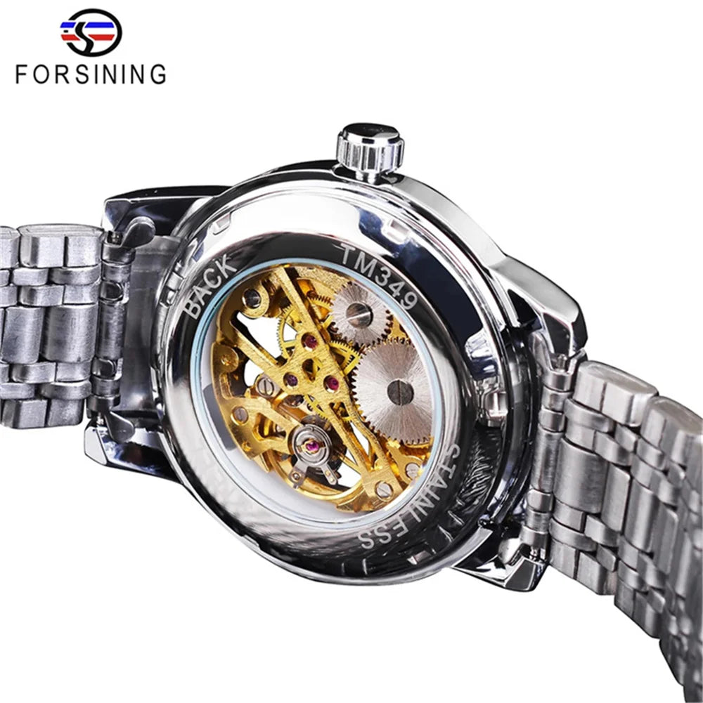 FORSINING 349 Premium Manual Mechanical Watch - Luxury Hollow Skeleton Business Timepiece
