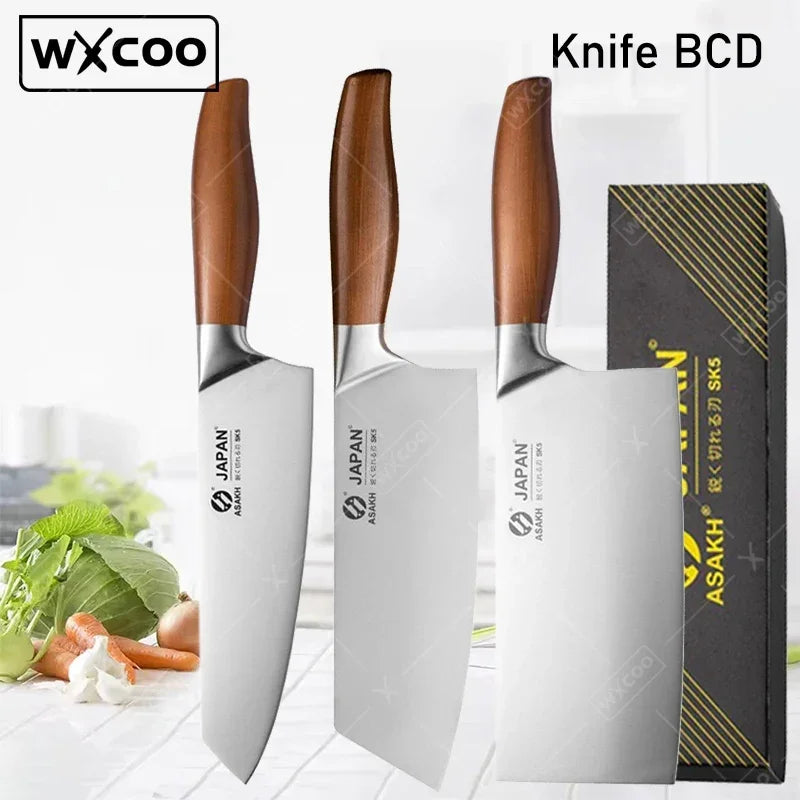 WXCOO Professional Japanese Chef's Knife Hand Forged Kitchen Knife Set Cooking Sashimi Knives Fruit Peeling & Slicing Knife