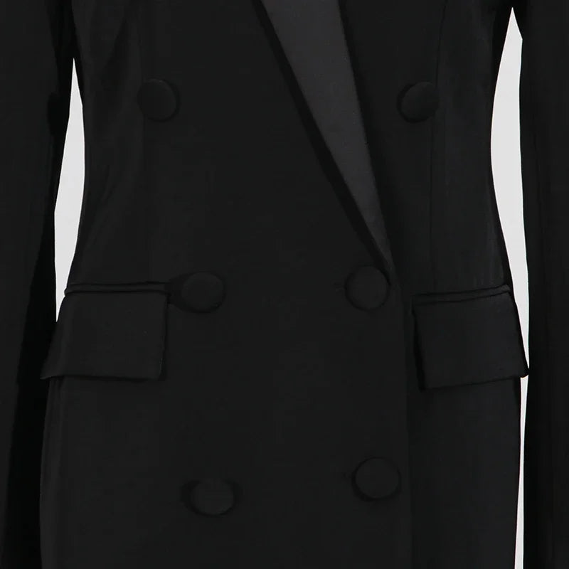 VGH Streetwear Spliceed Diamonds Slim Blazers for Women Notched Collar Long Sleeve Patchwork Button Temperament Coat Female New