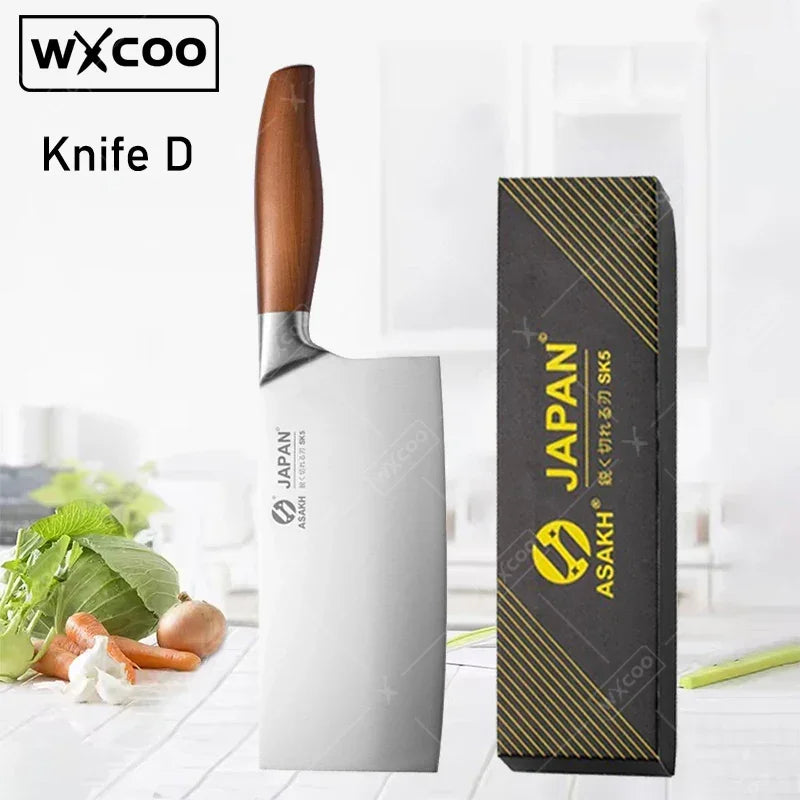 WXCOO Professional Japanese Chef's Knife Hand Forged Kitchen Knife Set Cooking Sashimi Knives Fruit Peeling & Slicing Knife