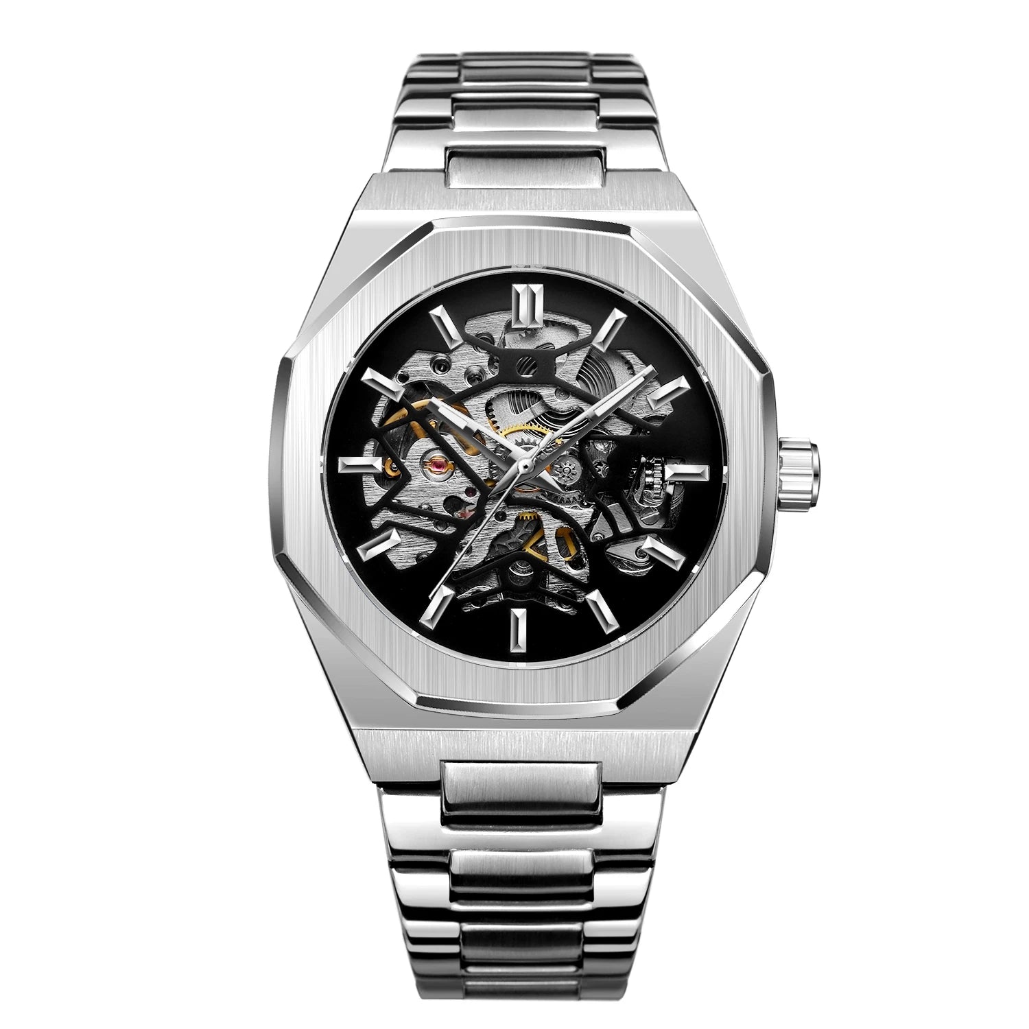 TacticalForce Recon - Military Skeleton Automatic Waterproof Steel Watch