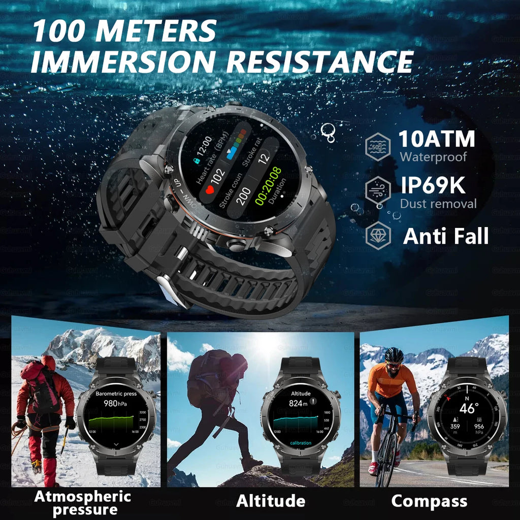For HUAWEI GPS Smart Watch 10ATM Waterproof Built-in Dual-Band GNSS BT Call Compass  MIL-STD 810H Grade Military Smartwatch 2025