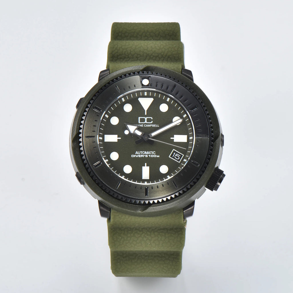 Automatic mechanical watch NH35 with waterproof sapphire glass and rubber strap - trendy, individual and fashionable wristwatch