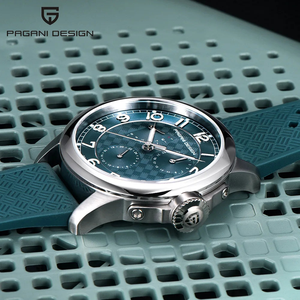 Pagani Design Man Watch 40mm Japan TMI VH88 Movt Sapphire Crystal Calendar 24 Hours 100M Waterproof Quartz Wristwatch reloj homb