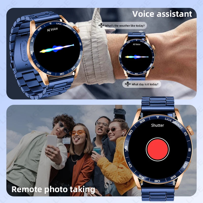 LIGE VoiceLink 2025 - Voice Calling HD Smartwatch IP68 Waterproof
