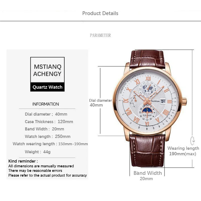 Waterproof Luminous Calendar Men's Watch, Student Quartz Wrist Watch