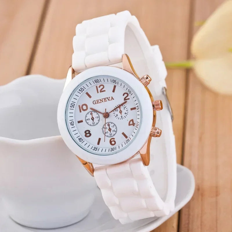 Premium Women's Luxury Quartz Watch - Silicone Strap Fashion Timepiece