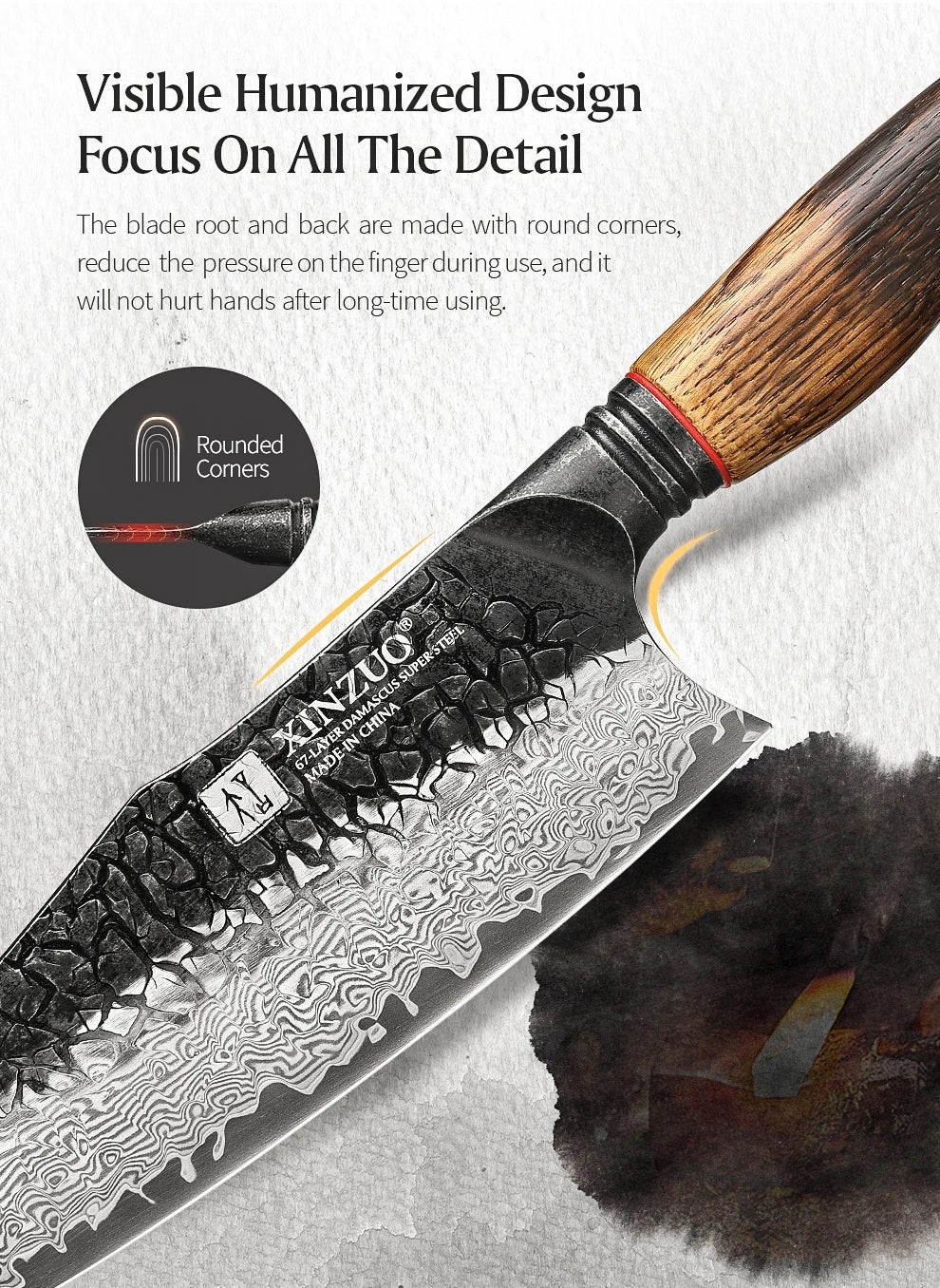 XINZUO 1-5PCS Damascus Steel Kitchen Knife 10Cr15CoMov Steel Core Chopping Vegetables And Fruits Household Kitchen Knife