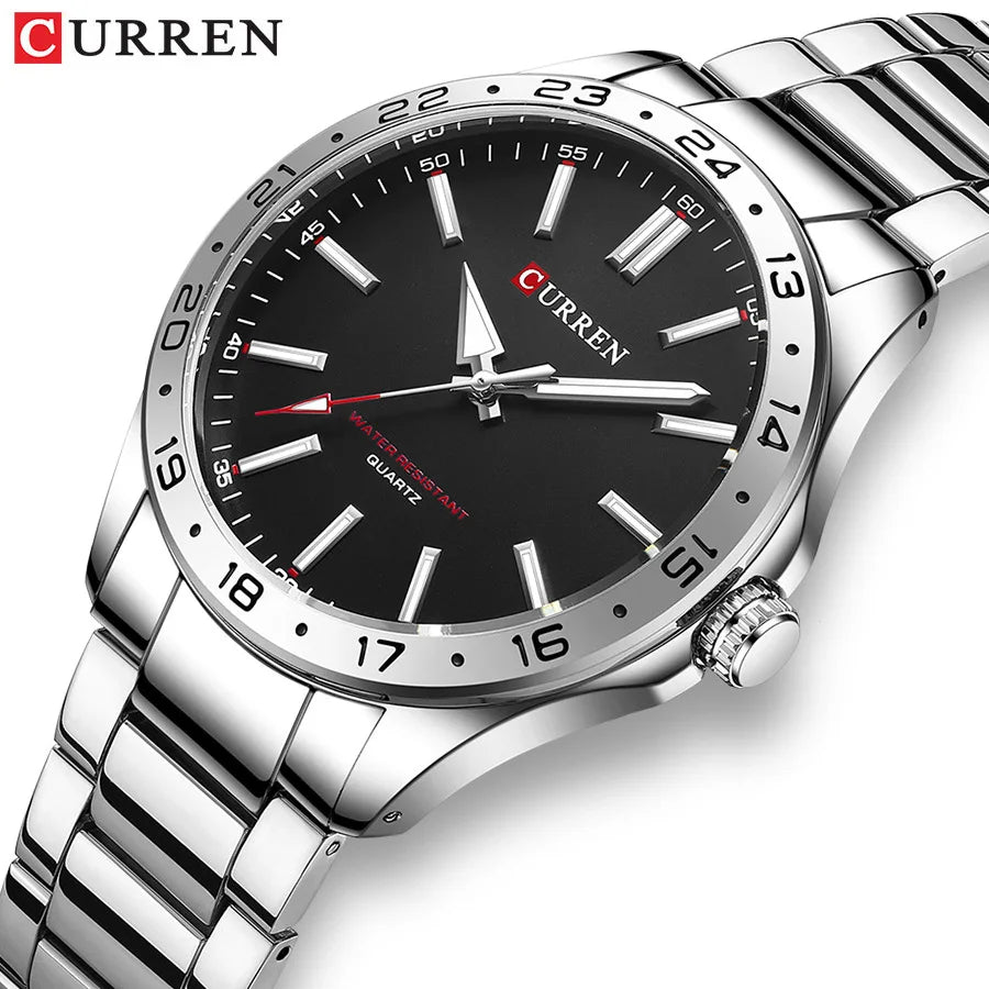 CURREN 8452 Men's Quartz Watch - Simple Fashion Business Stainless Steel