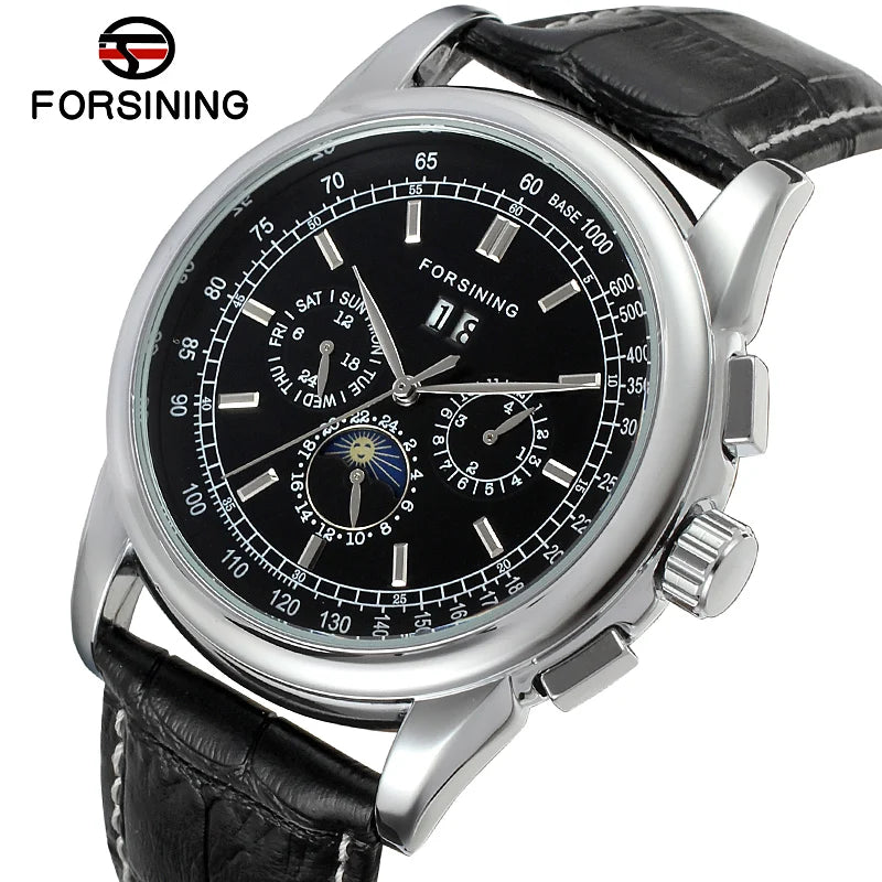 2024New Replica Moon Phase Multifunctional Automatic Man Watch Mechanical Waterproof Leather High-End Luxury Elegant Wrist Clock