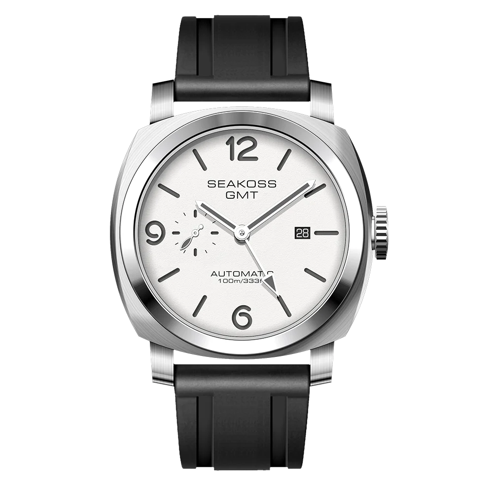 SEAKOSS GMT Super Luminous Diving Automatic Mechanical Watch Men 10ATM 1963 Original 2557 Movement Calendar Sapphire Wristwatch