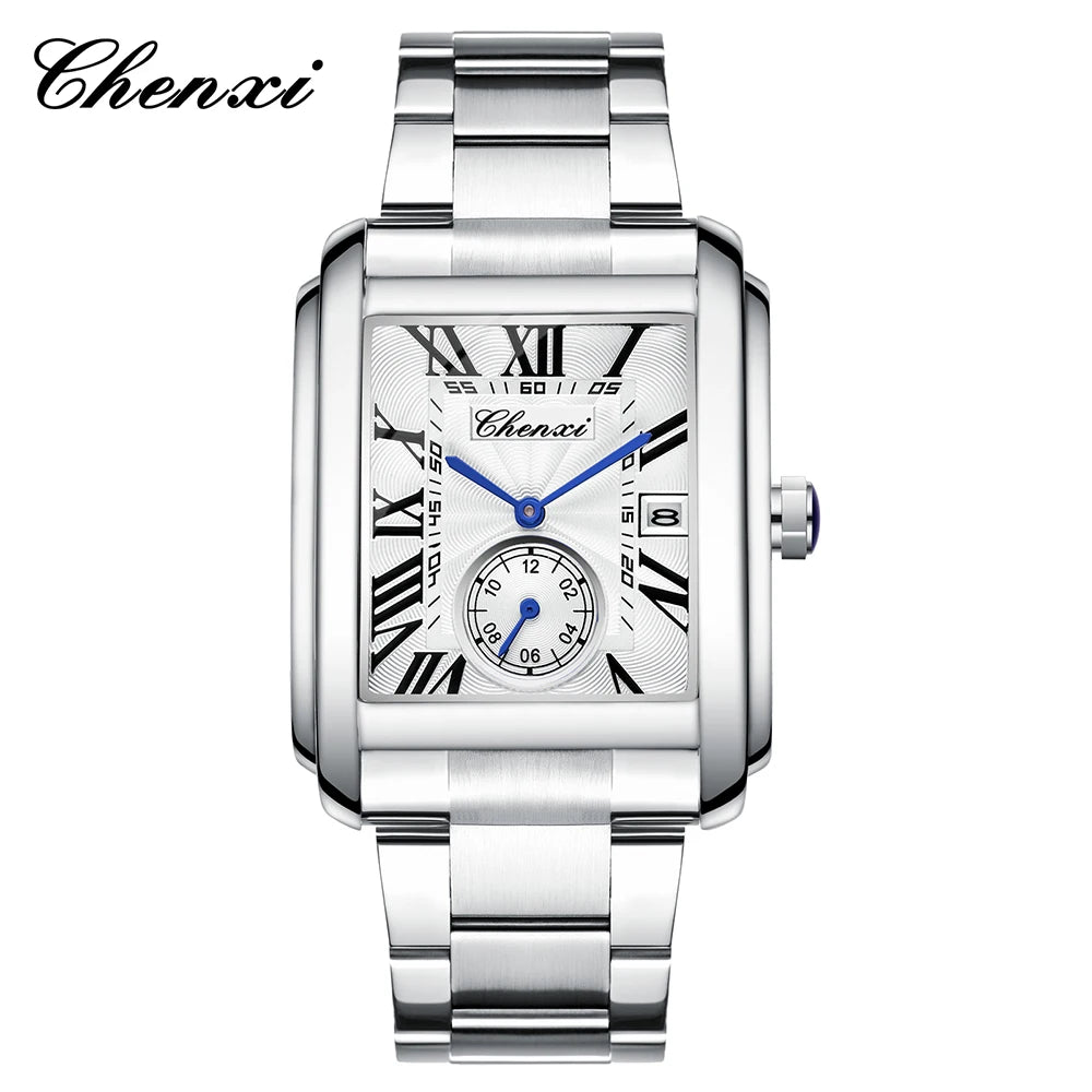 Classic Square Waterproof Watch - Premium Stainless Steel Fashion Quartz