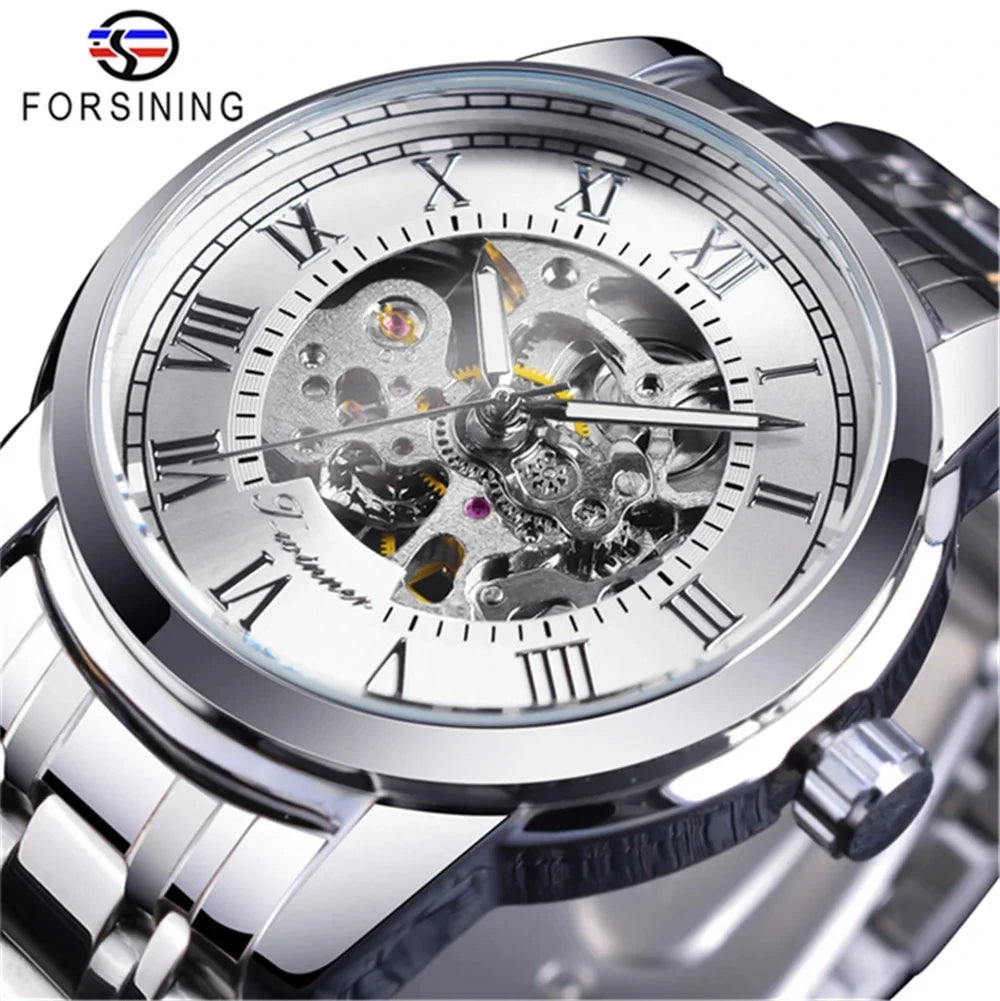 Forsining 349 Skeleton Hollow Mechanical Watch