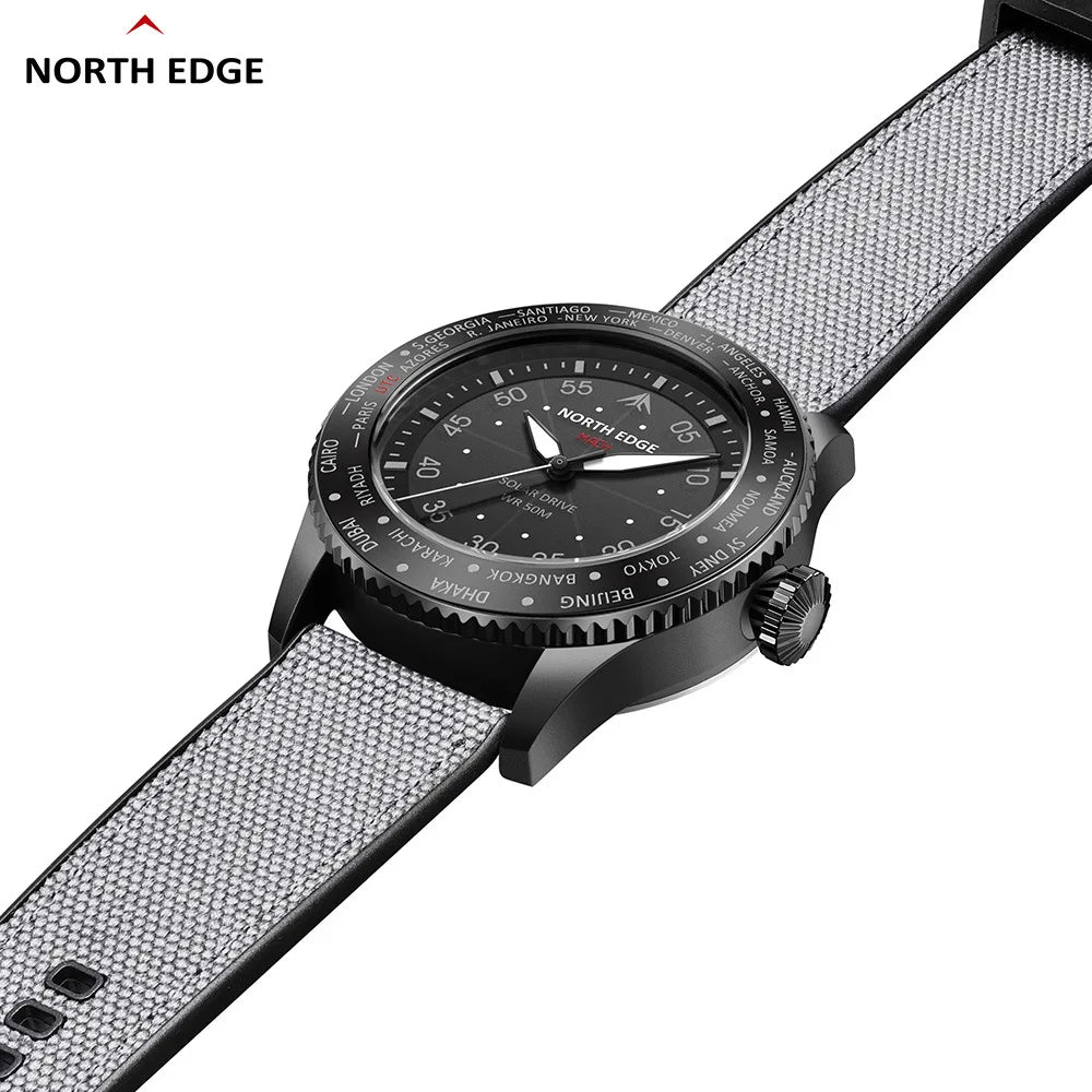 Outdoor Sports Electronic Watch Pointer Solar Charging Watch Luminous Waterproof Long Battery Life Light Driven Round Watch