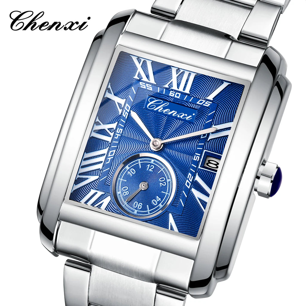 Classic Square Waterproof Watch - Premium Stainless Steel Fashion Quartz