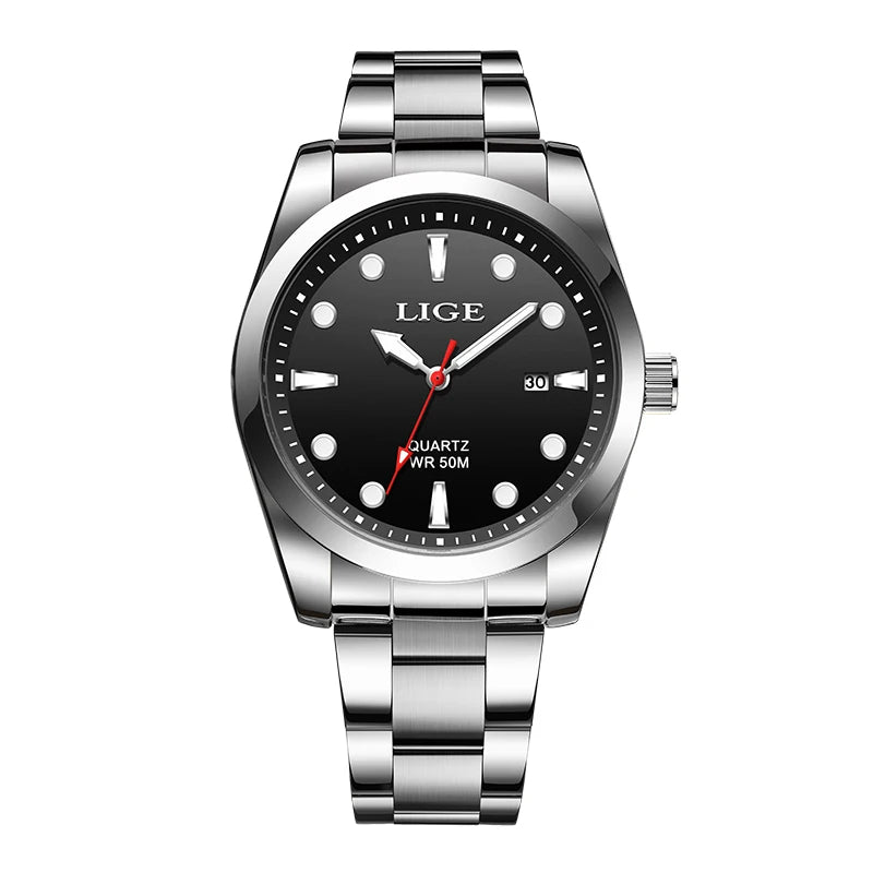 LIGE SlimTech Pro - Ultra-Thin 5ATM Waterproof Sport Chronograph