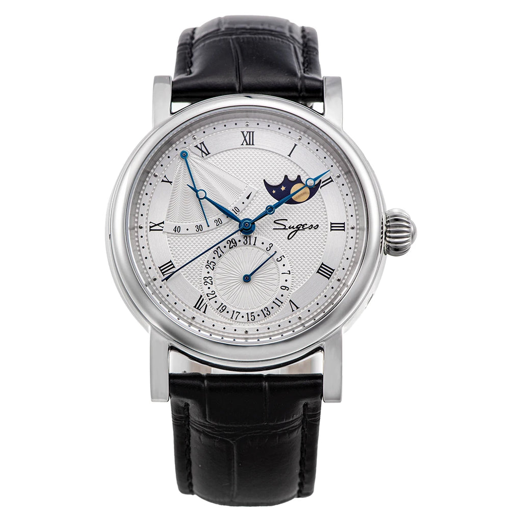 Sugess Moonphase Men's Watch Automatic Mechanical Watches for Tianjin Movement Sapphire Glass Water Resistant Wristwatches New