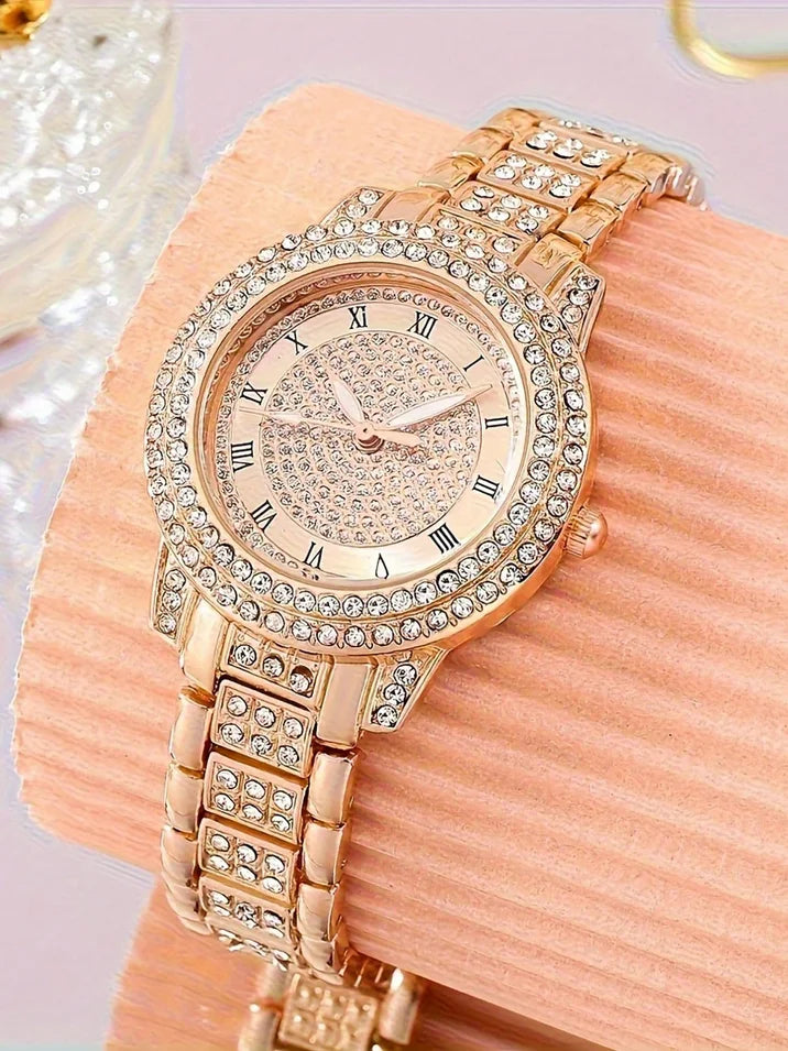 Women's Watches Fashion Original Quartz Wrist Watch for Ladies Roman Dial Dazzling Diamond Waterproof Luminous Luxury New
