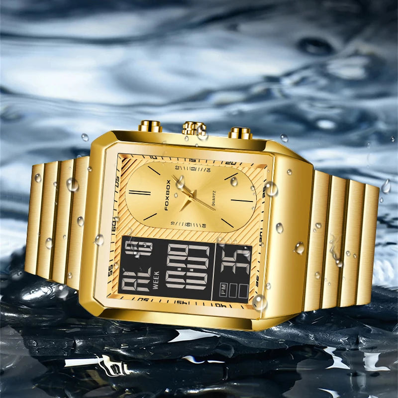 LIGE DualTech Pro - Luxury Dual Display Analog-Digital Watch