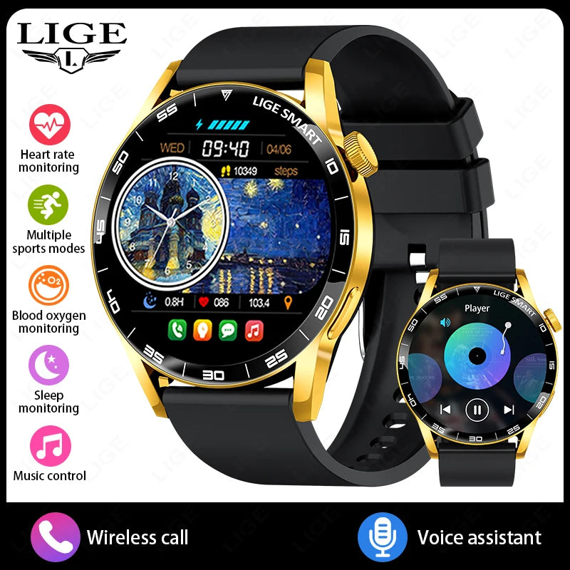 LIGE VoiceLink 2025 - Voice Calling HD Smartwatch IP68 Waterproof